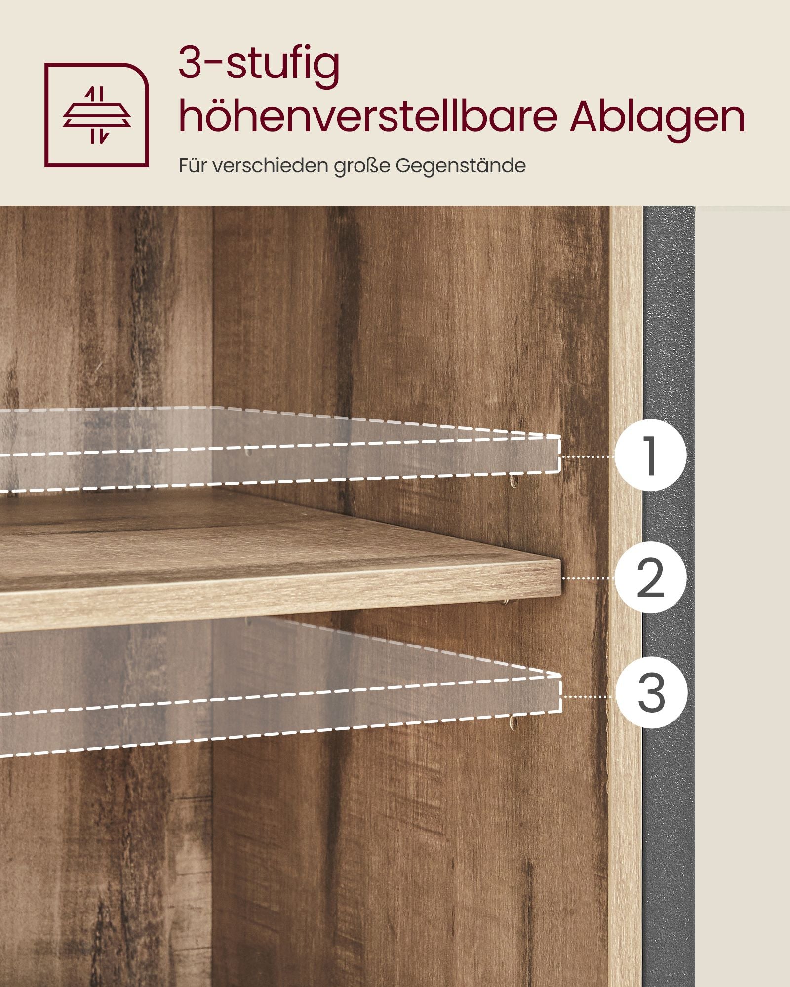 Sideboard mit Schiebetür Landhausstil eichenbraun-schwarz