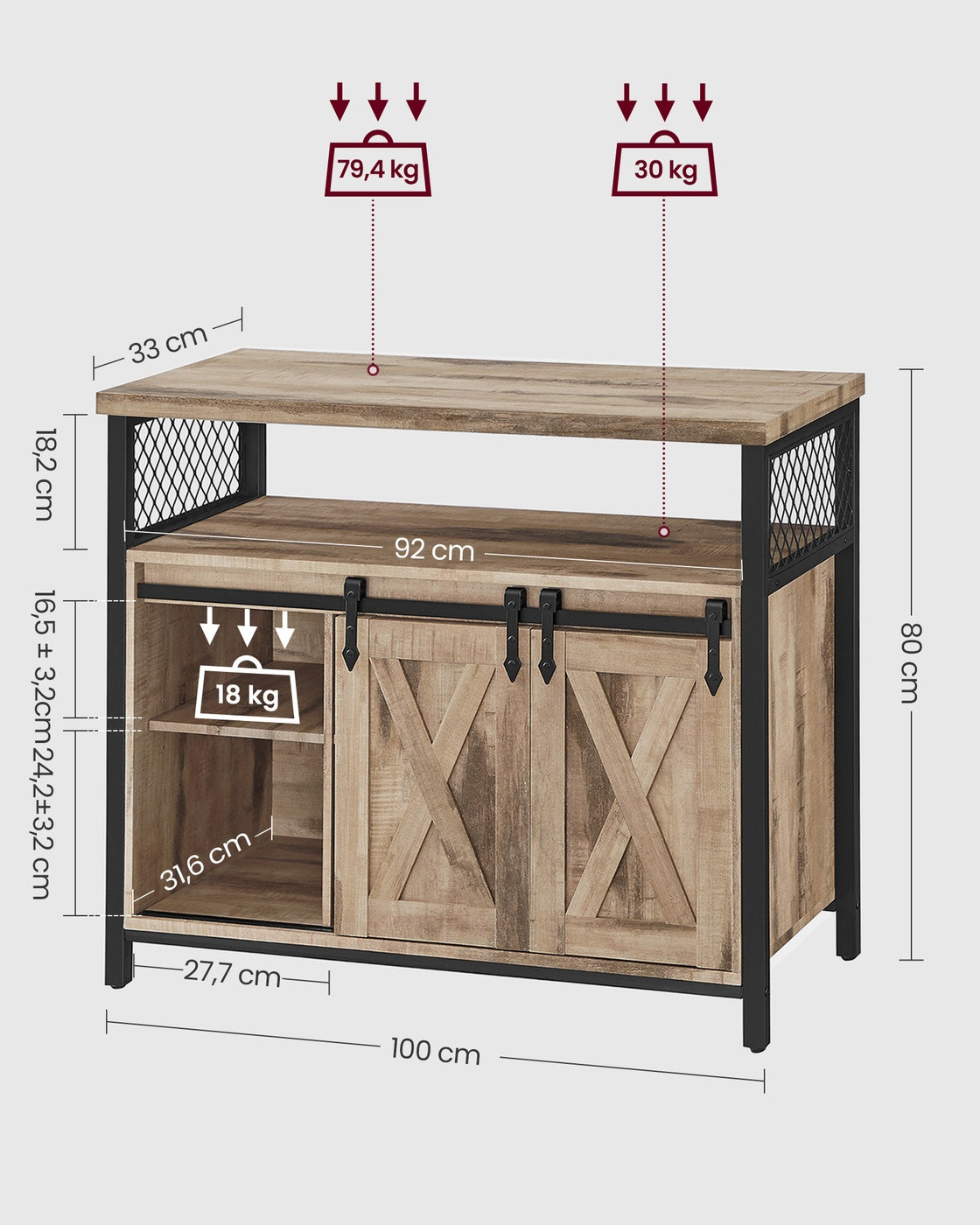 Sideboard mit Schiebetüren