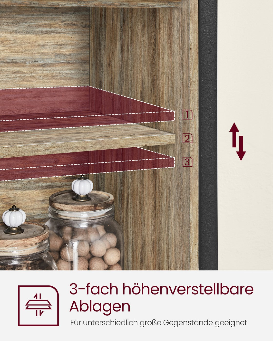 Sideboard mit Schiebetüren und Ablagen