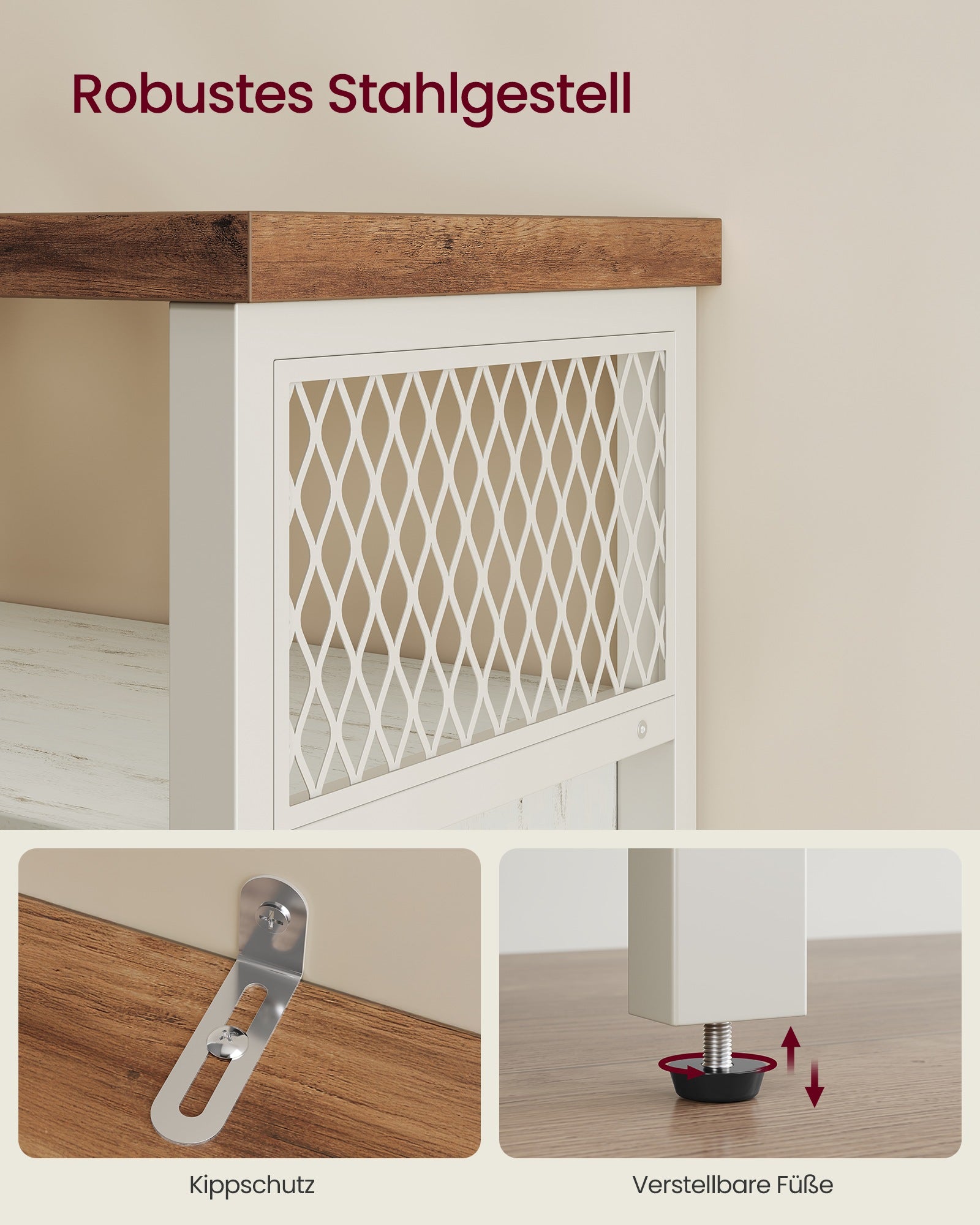 Sideboard mit Schiebetüren und Ablagen