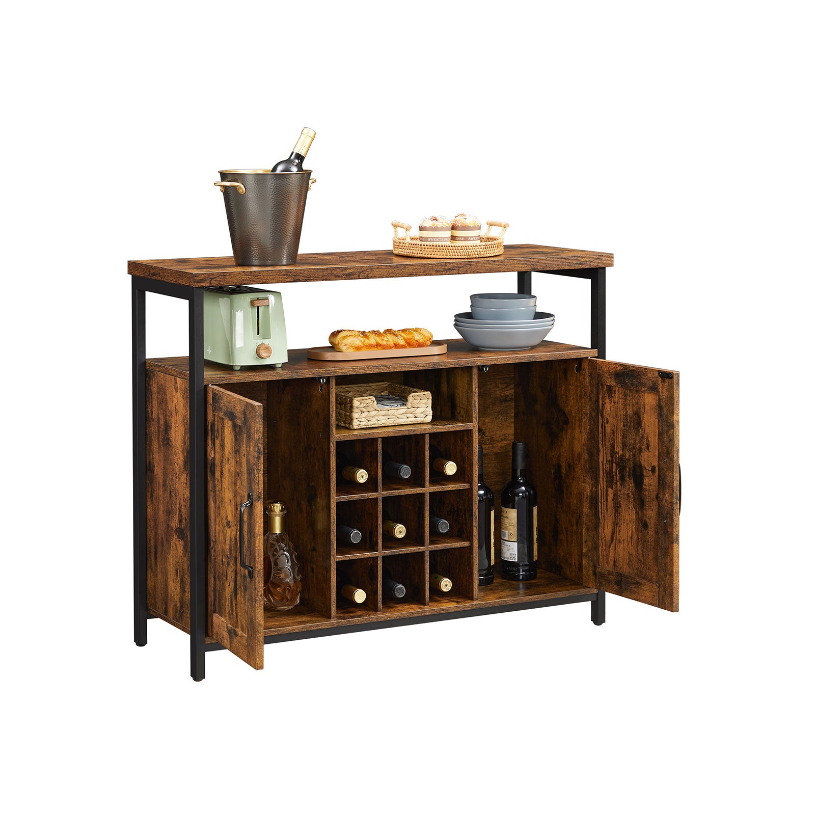 Sideboard vintagebraun-schwarz