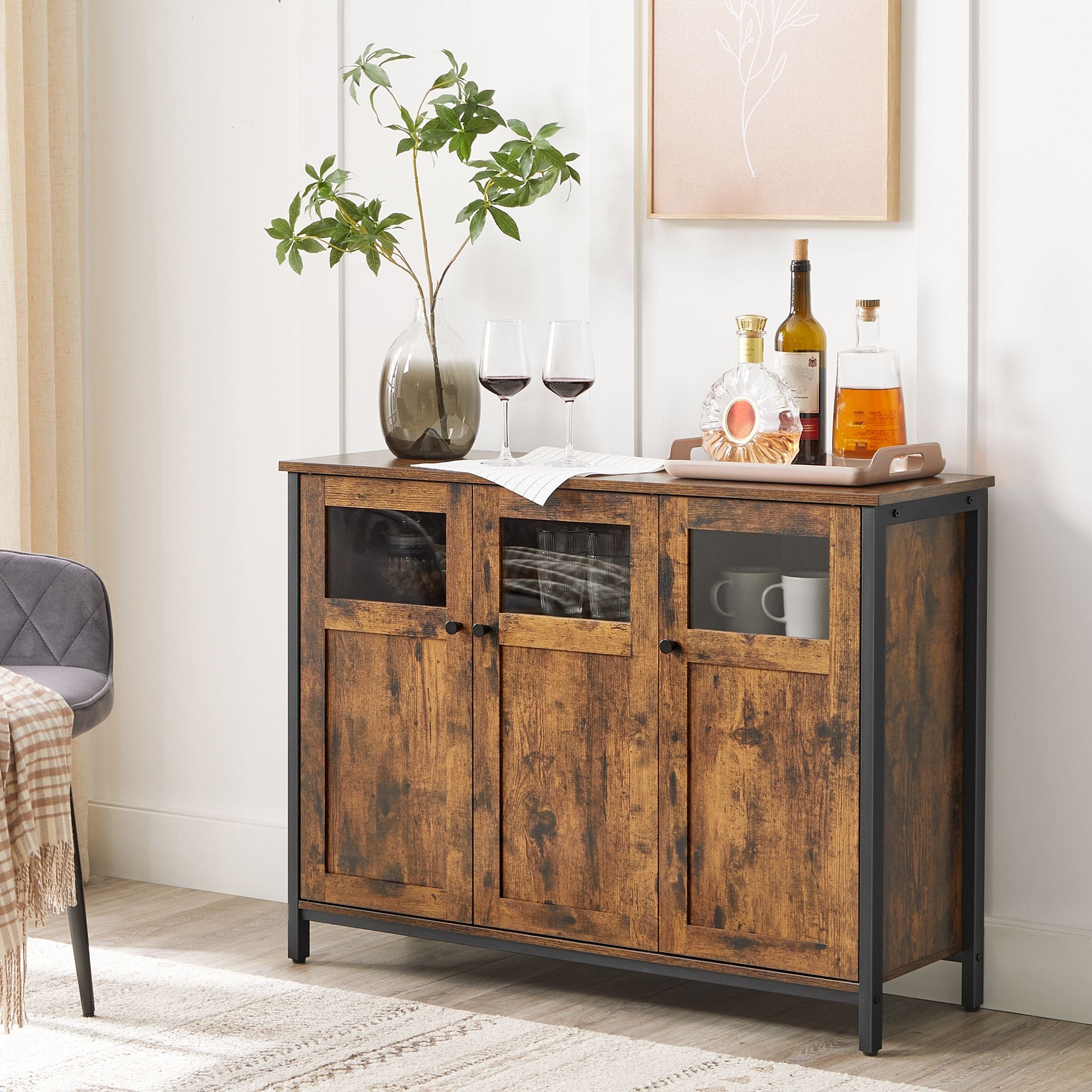 Sideboard vintagebraun-schwarz