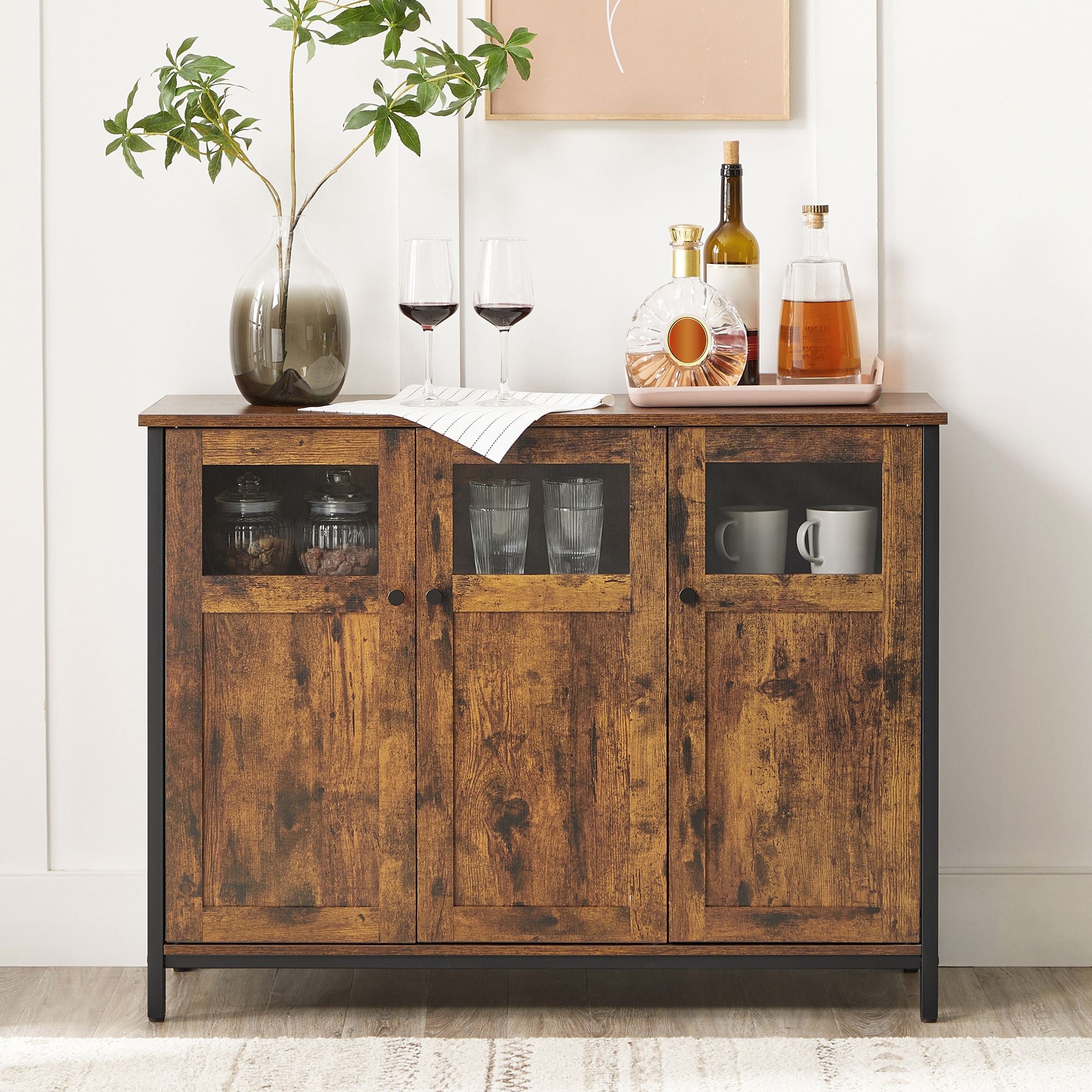 Sideboard vintagebraun-schwarz