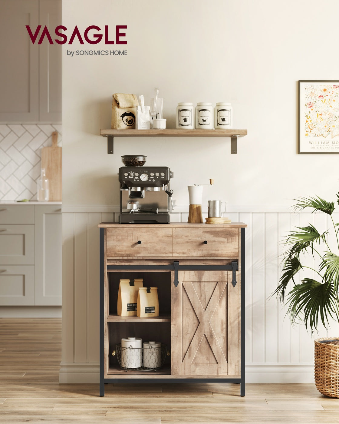 Küchenschrank mit Schiebetür 30 x 70 x 80 cm Landhausstil