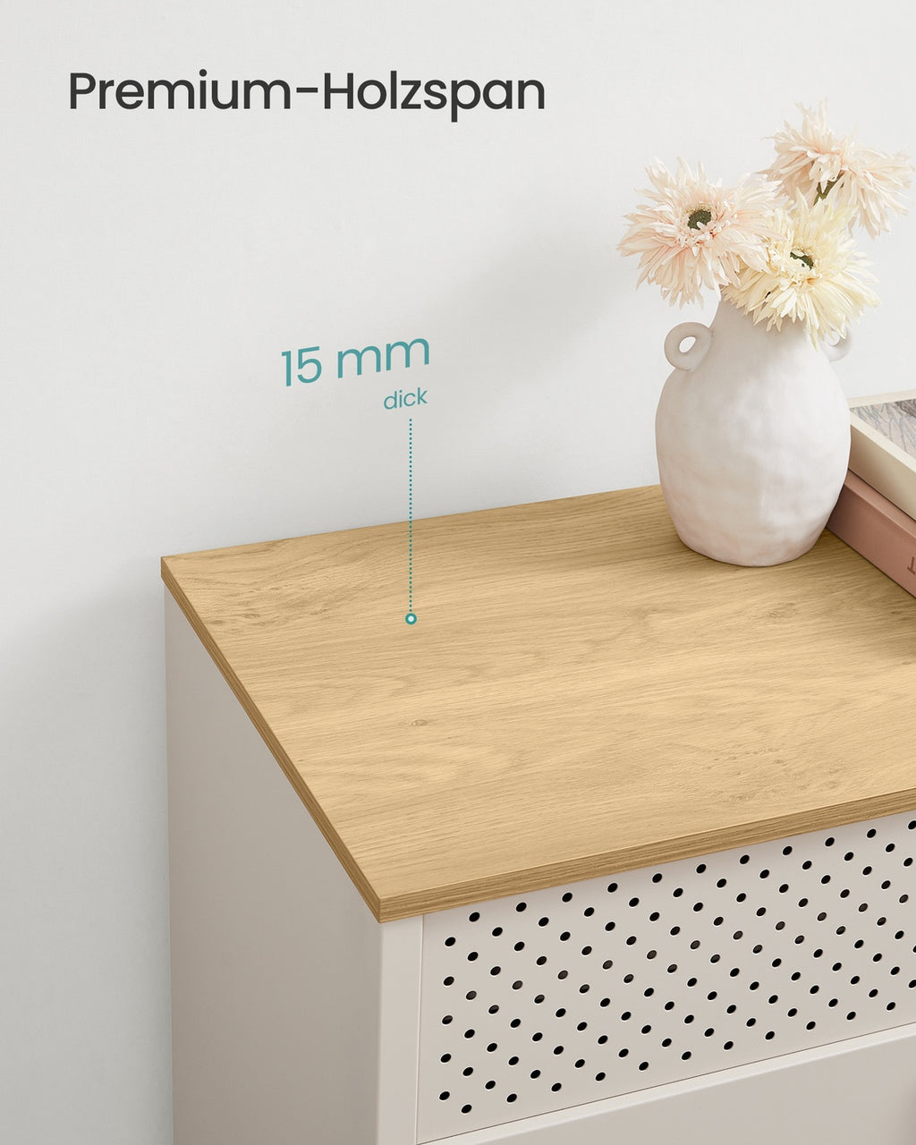 Aufbewahrungsschrank 40 x 80 x 76 cm sandbeige-naturbeige