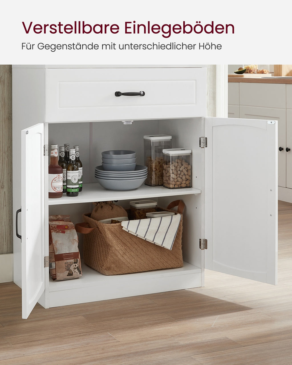 Küchenschrank mit verstellbaren Einlegeböden modern