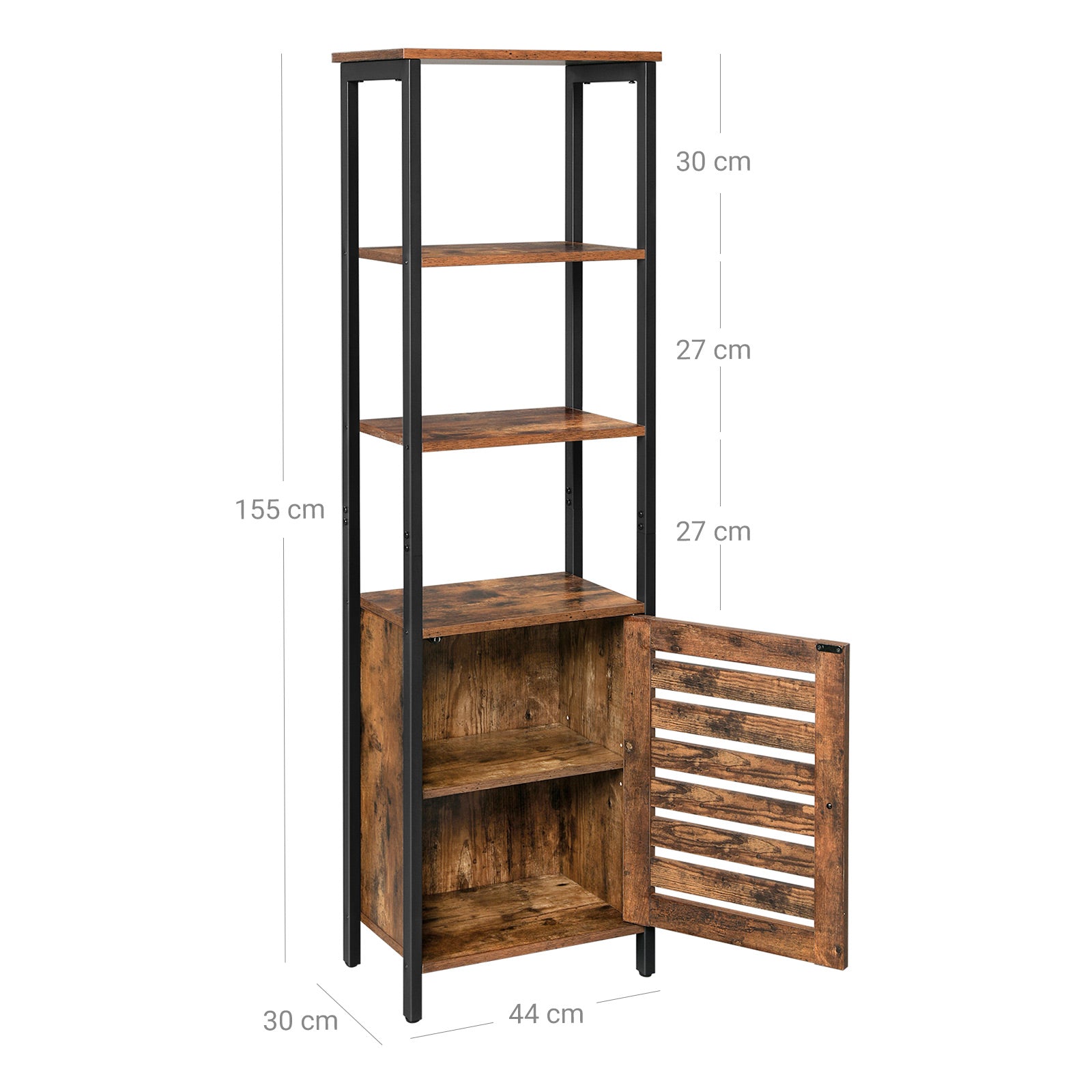 Hochschrank mit 4 offenen Ablagen