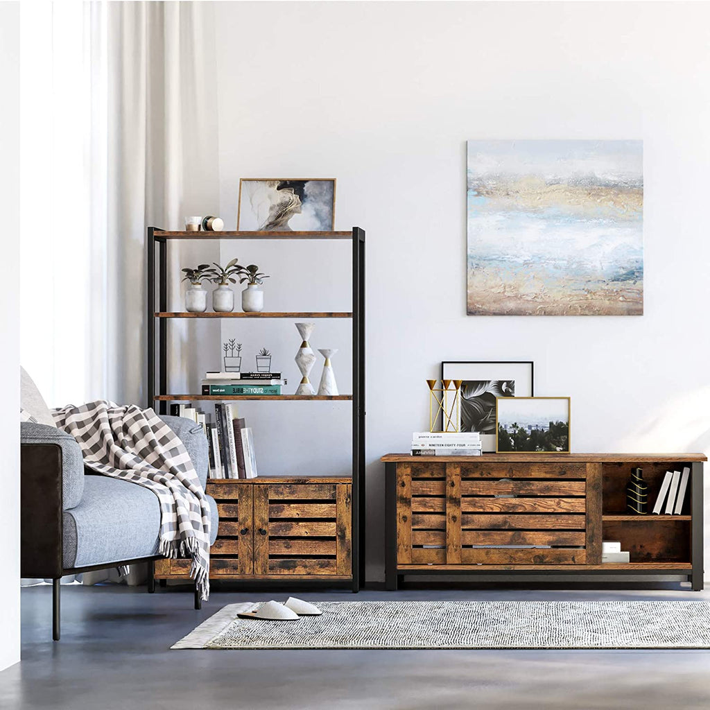 Industriestil Regal mit Lamellentüren