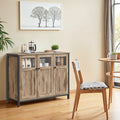 Sideboard mit Glastüren kamelbraun-tintenschwarz