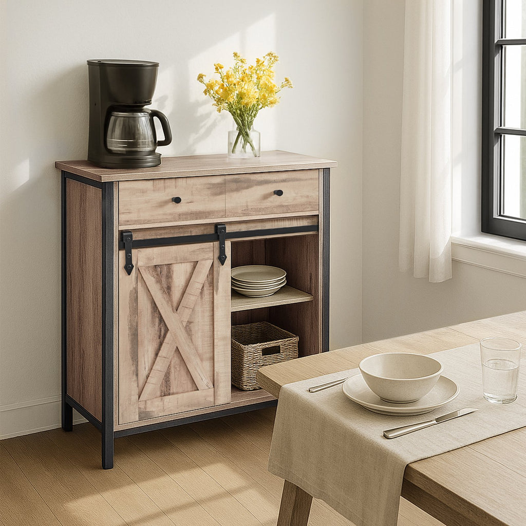 Sideboard mit Schiebetür, Aufbewahrungsschrank für Wohnzimmer, freistehender TV-Schrank