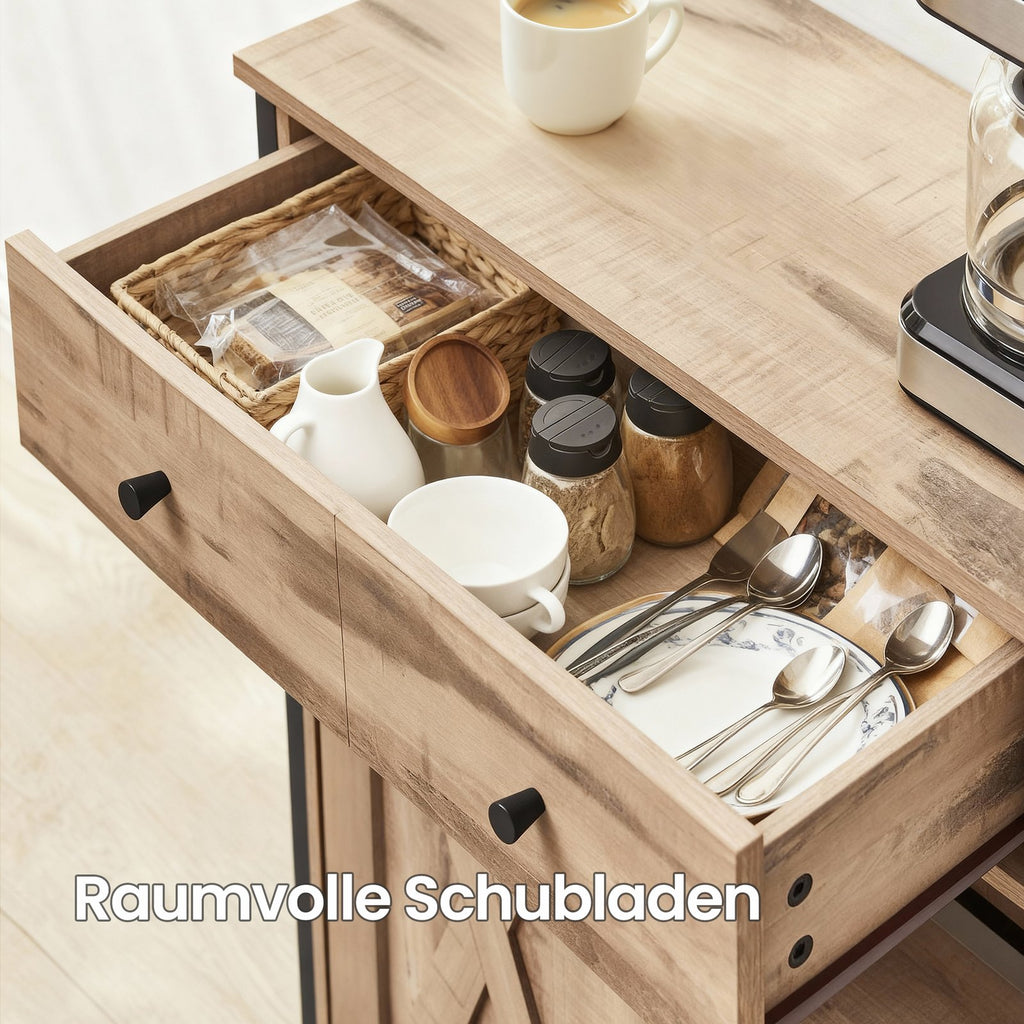 Sideboard mit Schiebetür, Aufbewahrungsschrank für Wohnzimmer, freistehender TV-Schrank