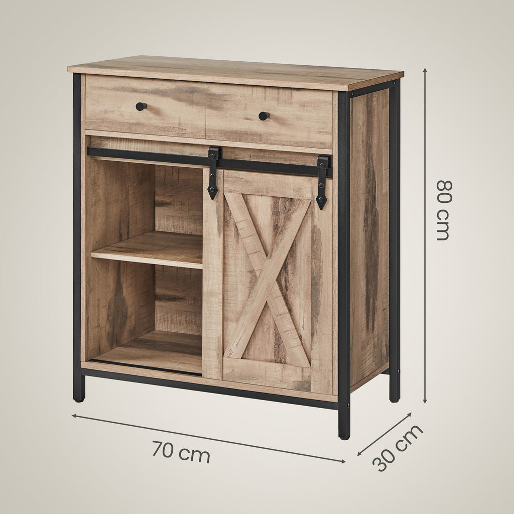 Sideboard mit Schiebetür, Aufbewahrungsschrank für Wohnzimmer, freistehender TV-Schrank