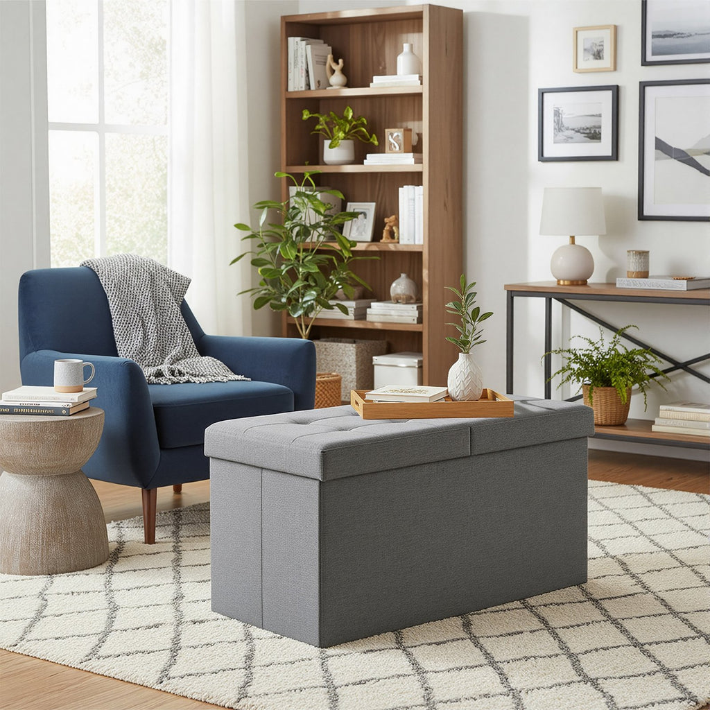 Metallschrank mit Doppeltür, Aufbewahrungsschrank für Wohnzimmer, sandbeige-naturbeige