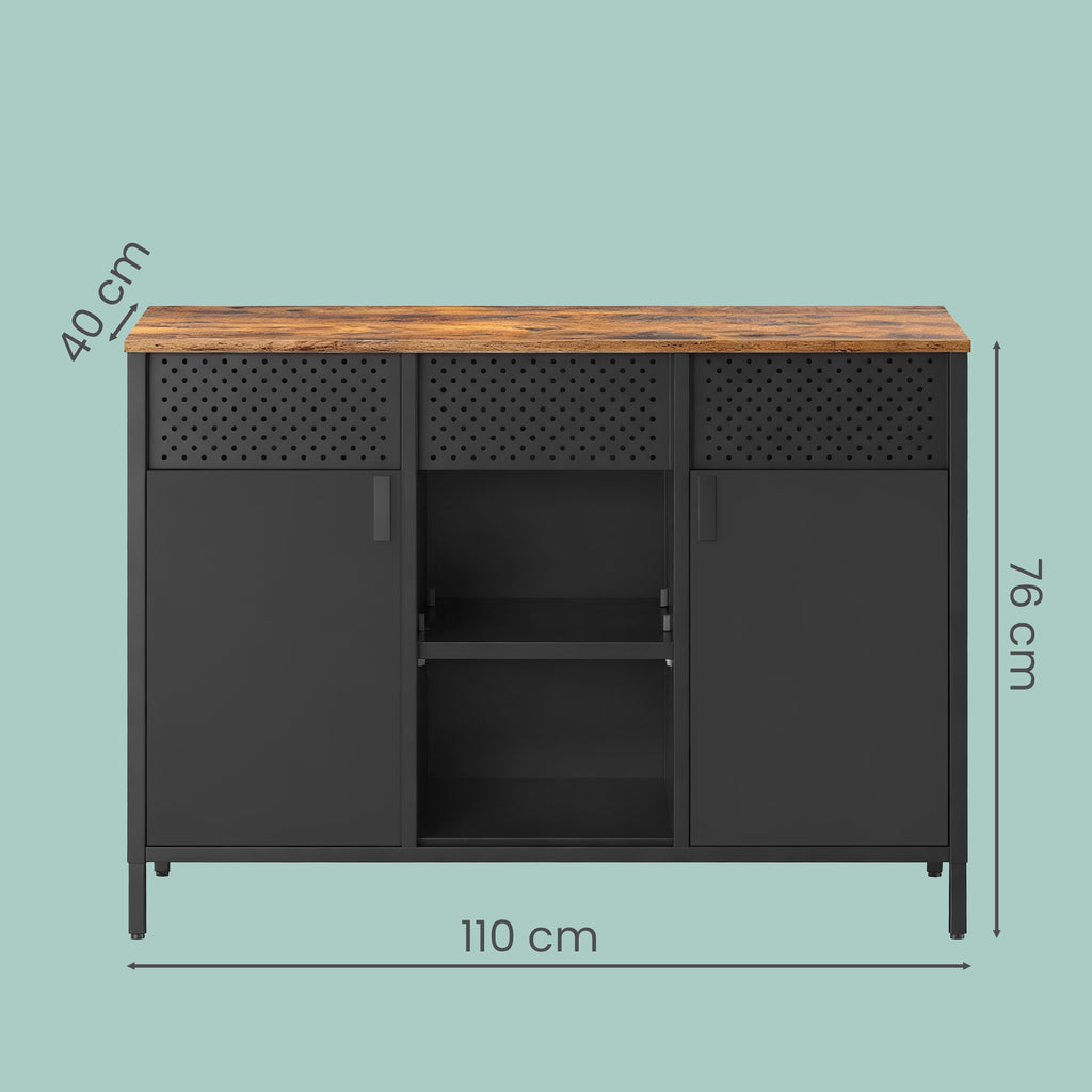 Sideboard, Aufbewahrungsschrank mit Doppeltür, Magnetverschluss