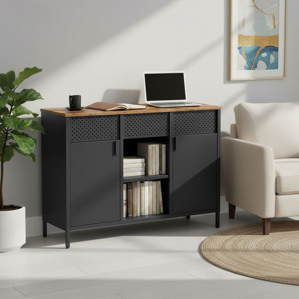 Sideboard, Aufbewahrungsschrank mit Doppeltür, Magnetverschluss