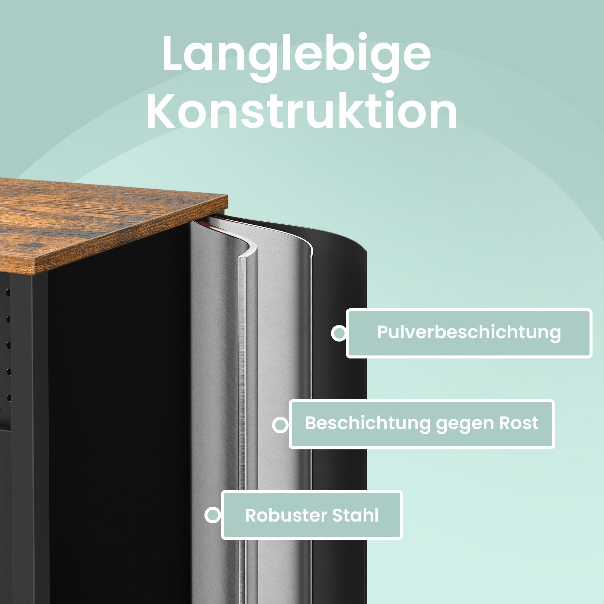 Sideboard, Aufbewahrungsschrank mit Doppeltür, Magnetverschluss