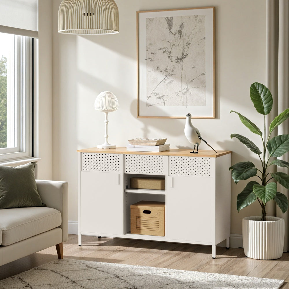 Sideboard, Aufbewahrungsschrank mit Doppeltür, Magnetverschluss