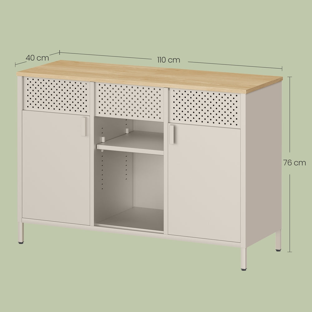 Sideboard, Aufbewahrungsschrank mit Doppeltür, Magnetverschluss