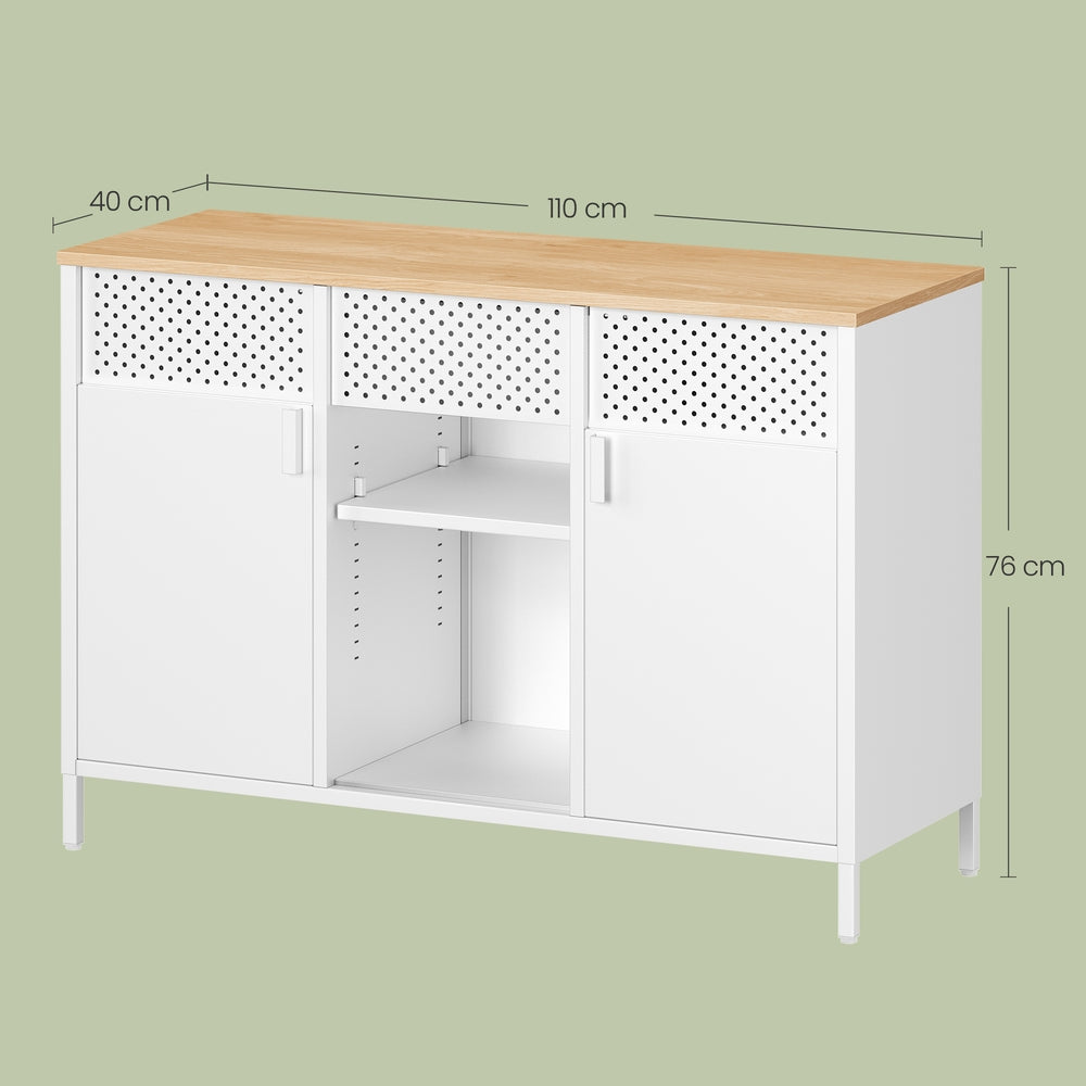 Sideboard, Aufbewahrungsschrank mit Doppeltür, Magnetverschluss