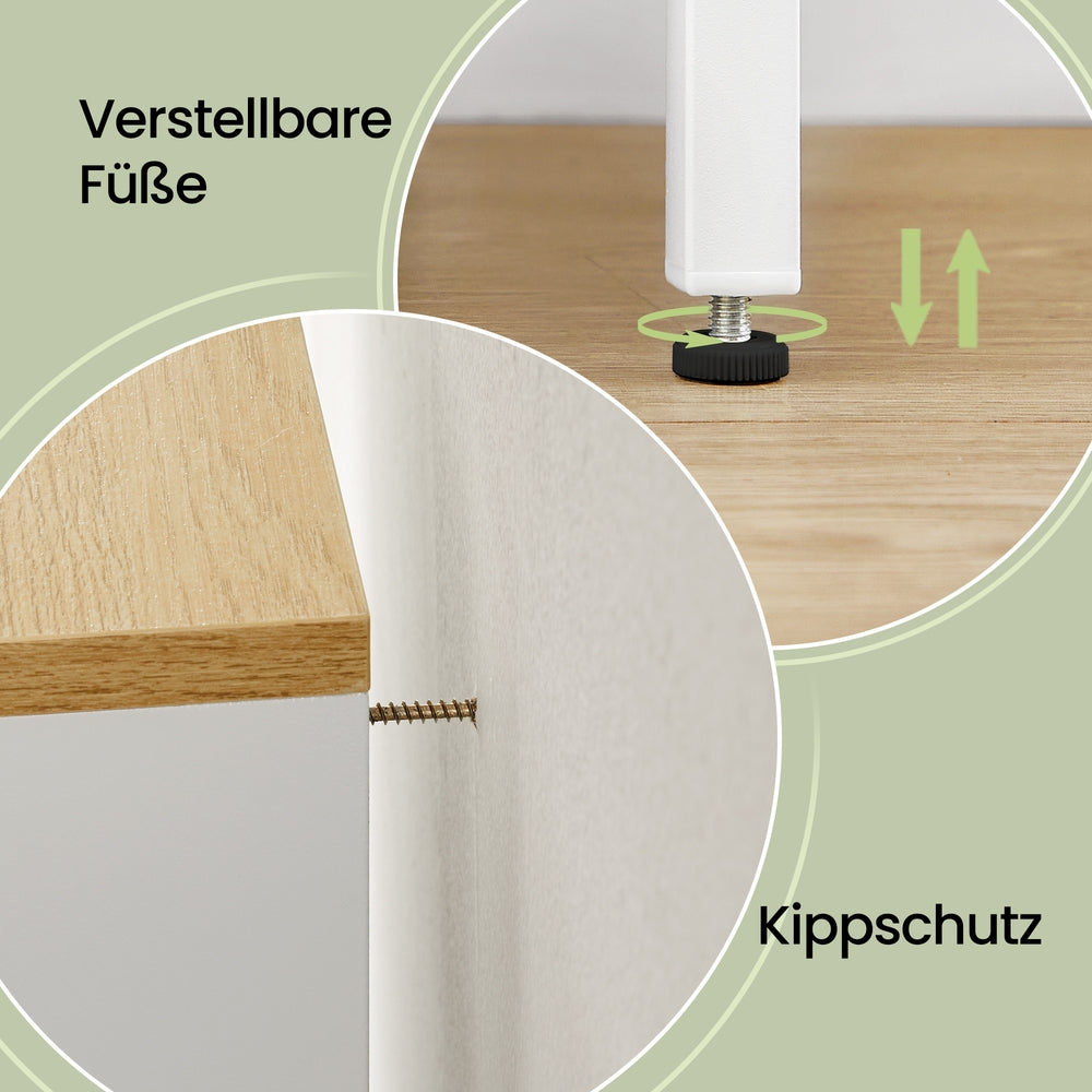Sideboard, Aufbewahrungsschrank mit Doppeltür, Magnetverschluss