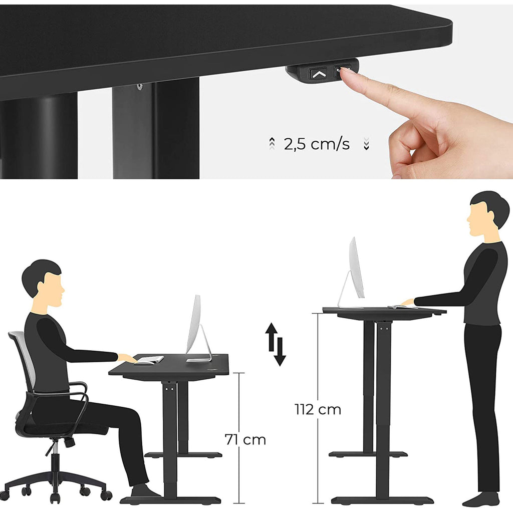 Sitz-Steh-Schreibtisch in Schwarz