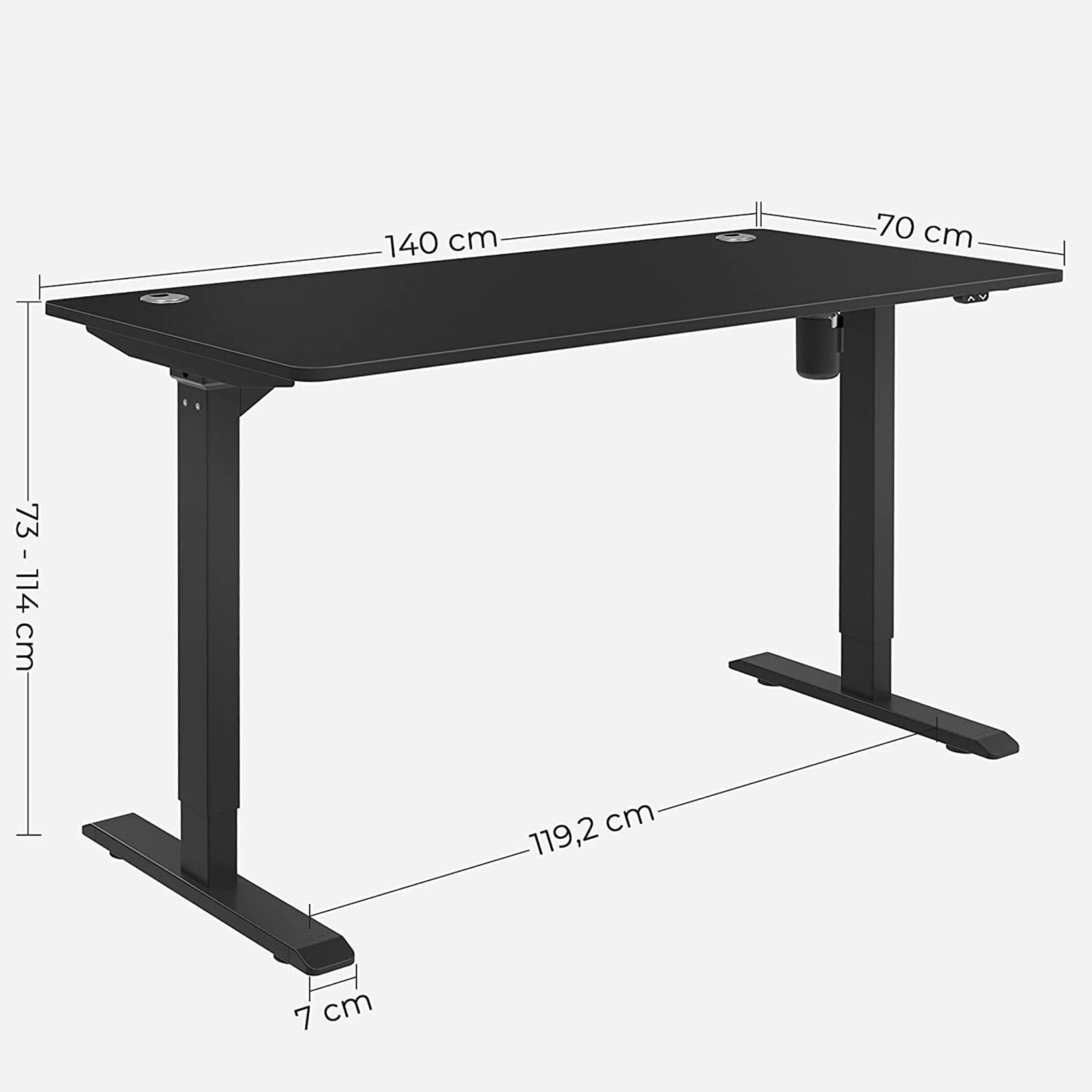 Sitz-Steh-Schreibtisch in Schwarz