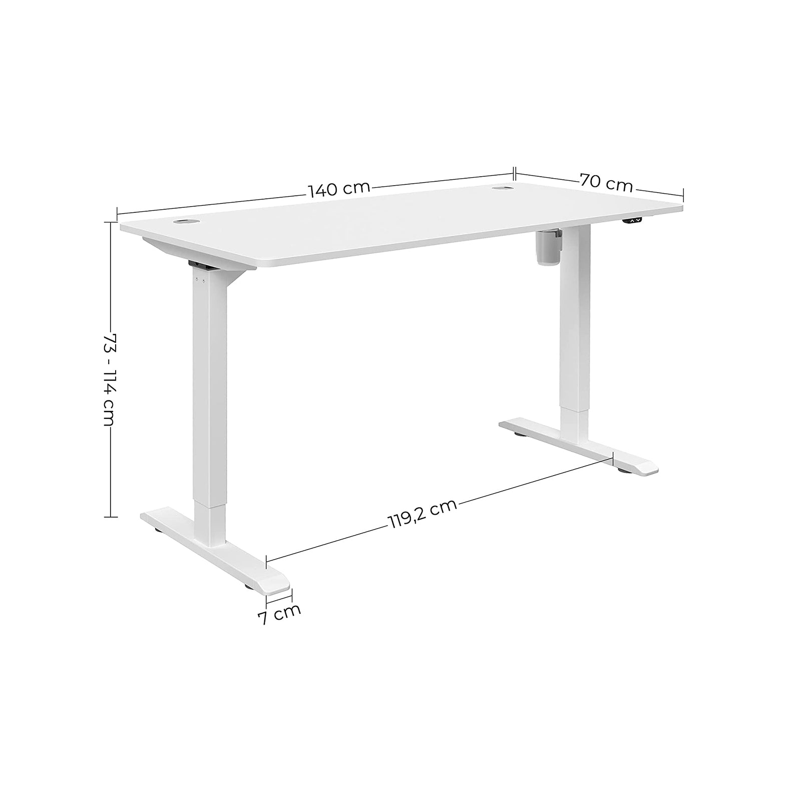 Höhenverstellbarer Schreibtisch Weiß