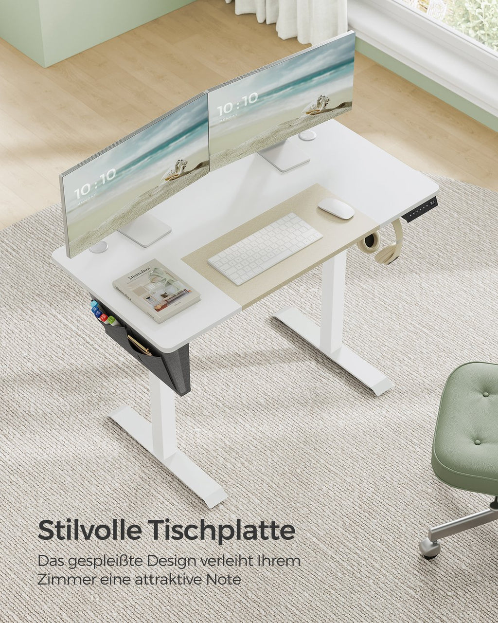 Höhenverstellbarer Schreibtisch mit 60 x 120 cm Platte