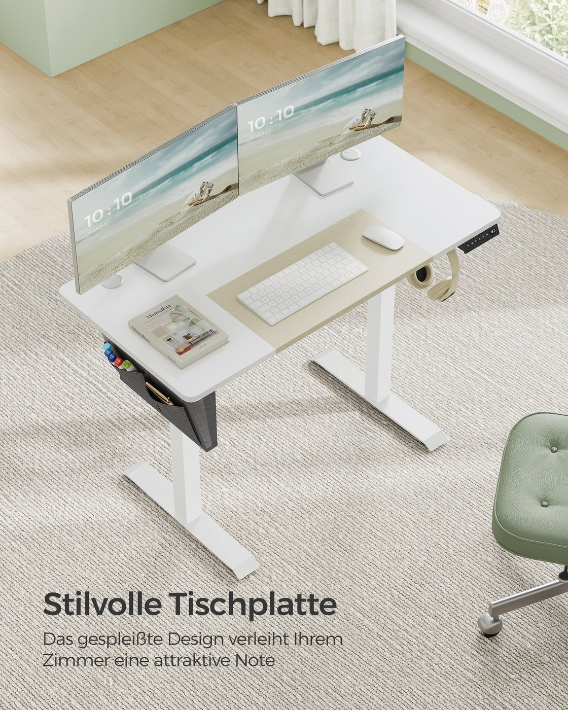 Höhenverstellbarer Schreibtisch mit 60 x 120 cm Platte