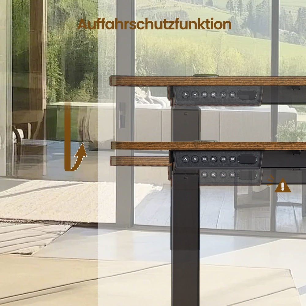 Höhenverstellbarer Schreibtisch vintagebraun-schwarz