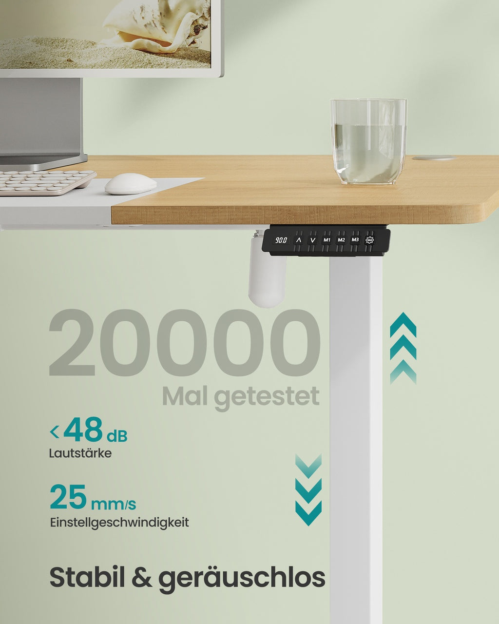 Höhenverstellbarer Schreibtisch elektrisch mit Memory-Funktion