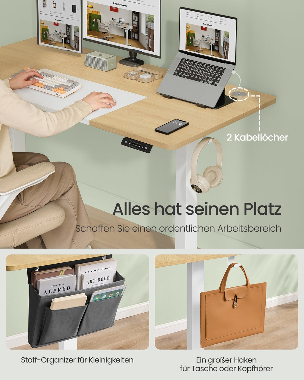 Höhenverstellbarer Schreibtisch elektrisch mit Memory-Funktion