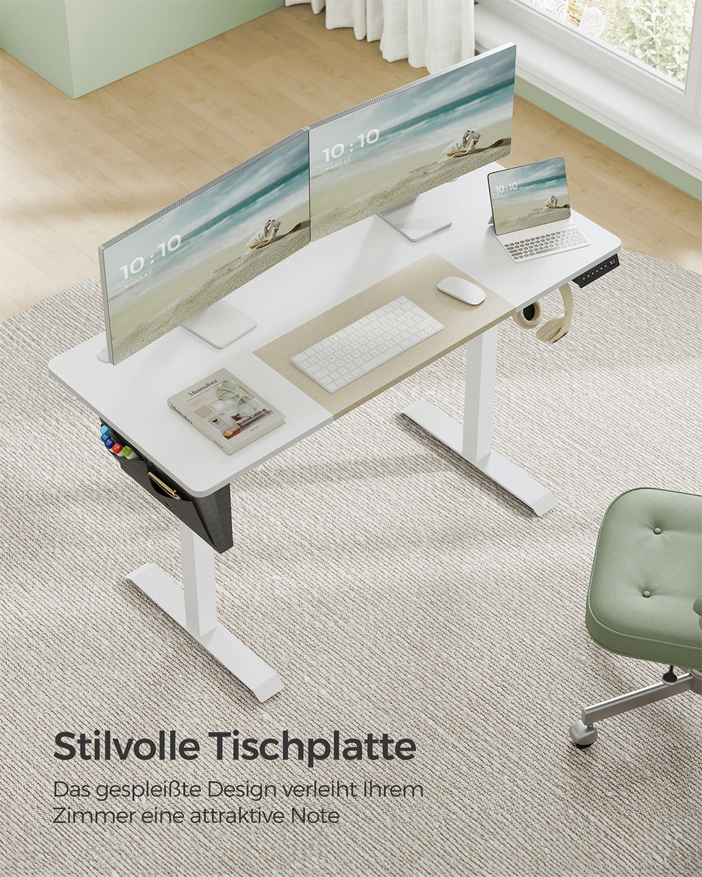 Höhenverstellbarer Schreibtisch mit 60 x 140 cm Platte