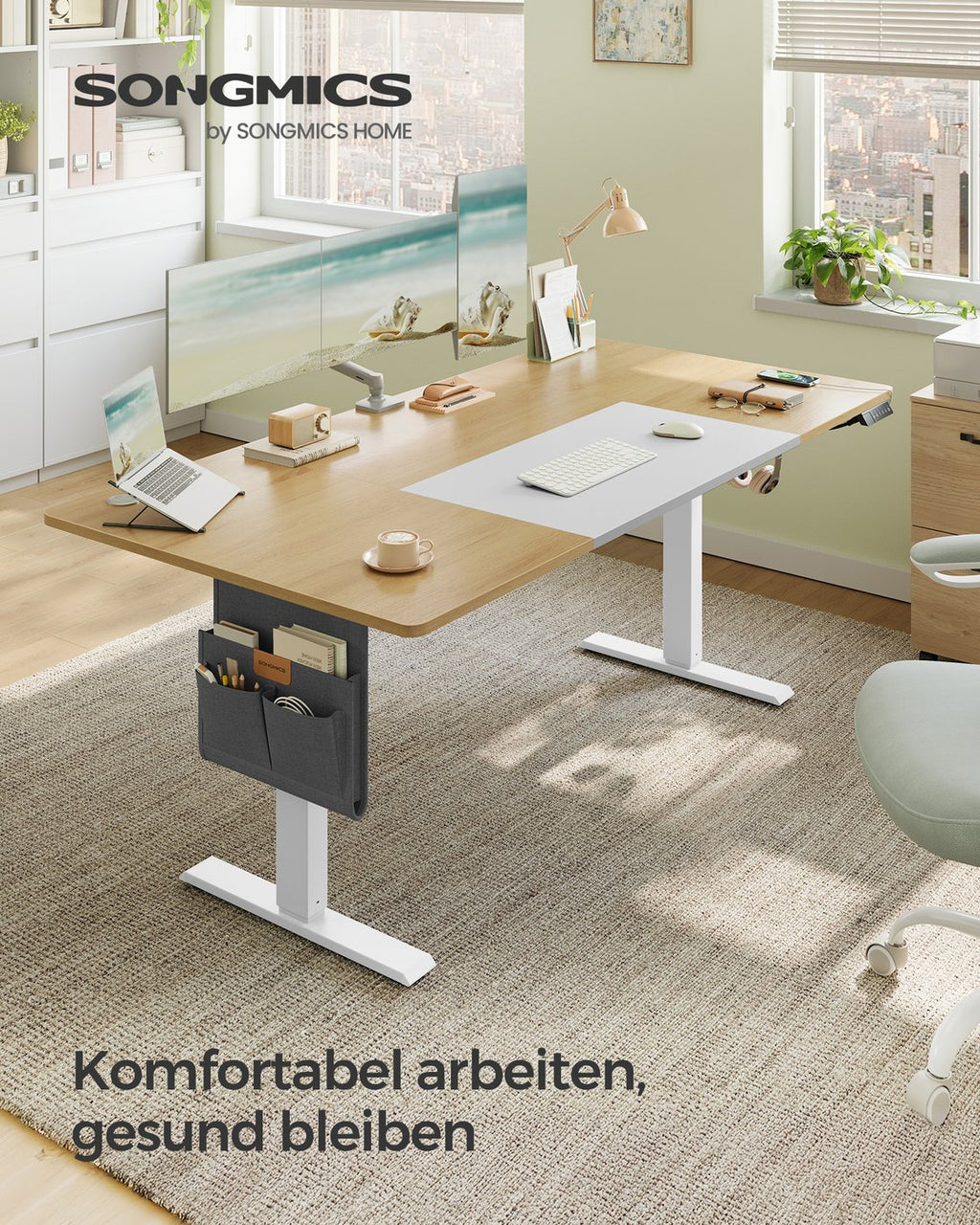 Höhenverstellbarer Schreibtisch elektrisch 180 x 80 cm