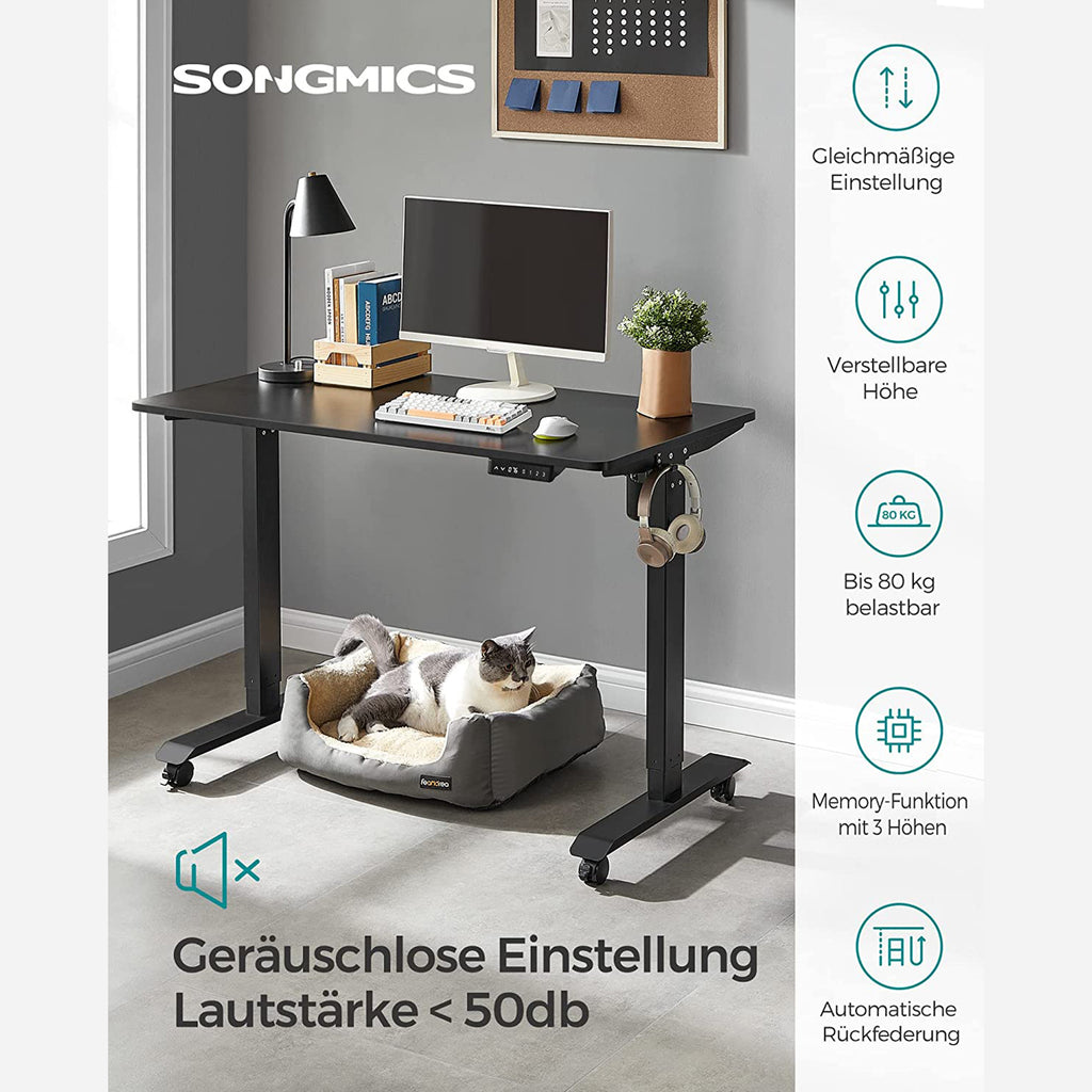 Höhenverstellbarer Schreibtisch mit 60 x 120 cm Platte