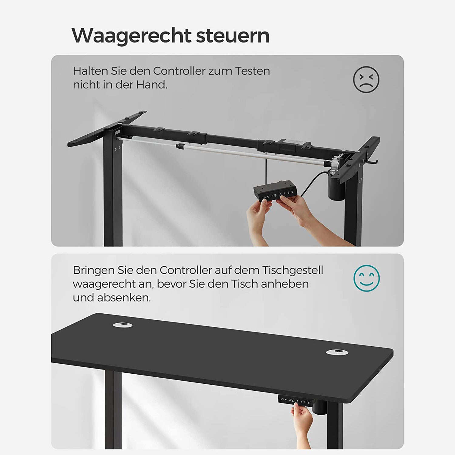 Höhenverstellbarer Schreibtisch mit 60 x 120 cm Platte