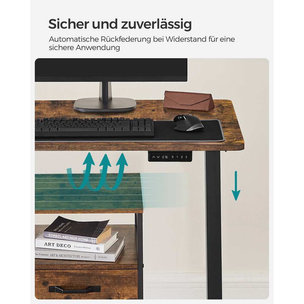 Höhenverstellbarer Schreibtisch mit 60 x 120 cm Platte