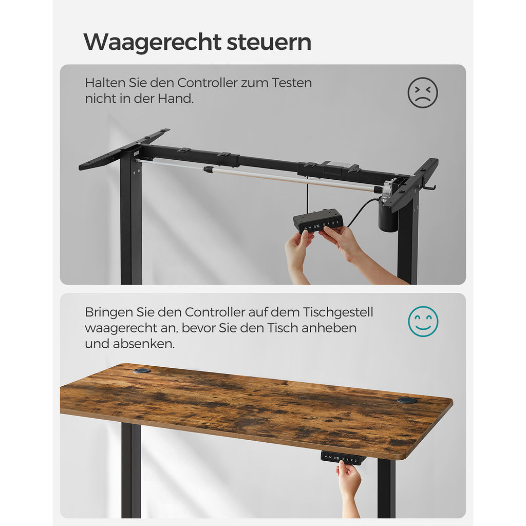 Höhenverstellbarer Schreibtisch mit 60 x 120 cm Platte