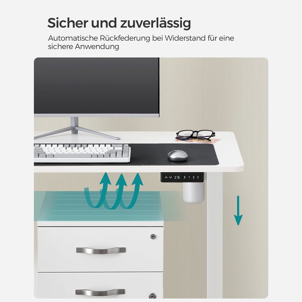 Höhenverstellbarer Schreibtisch mit Rollen
