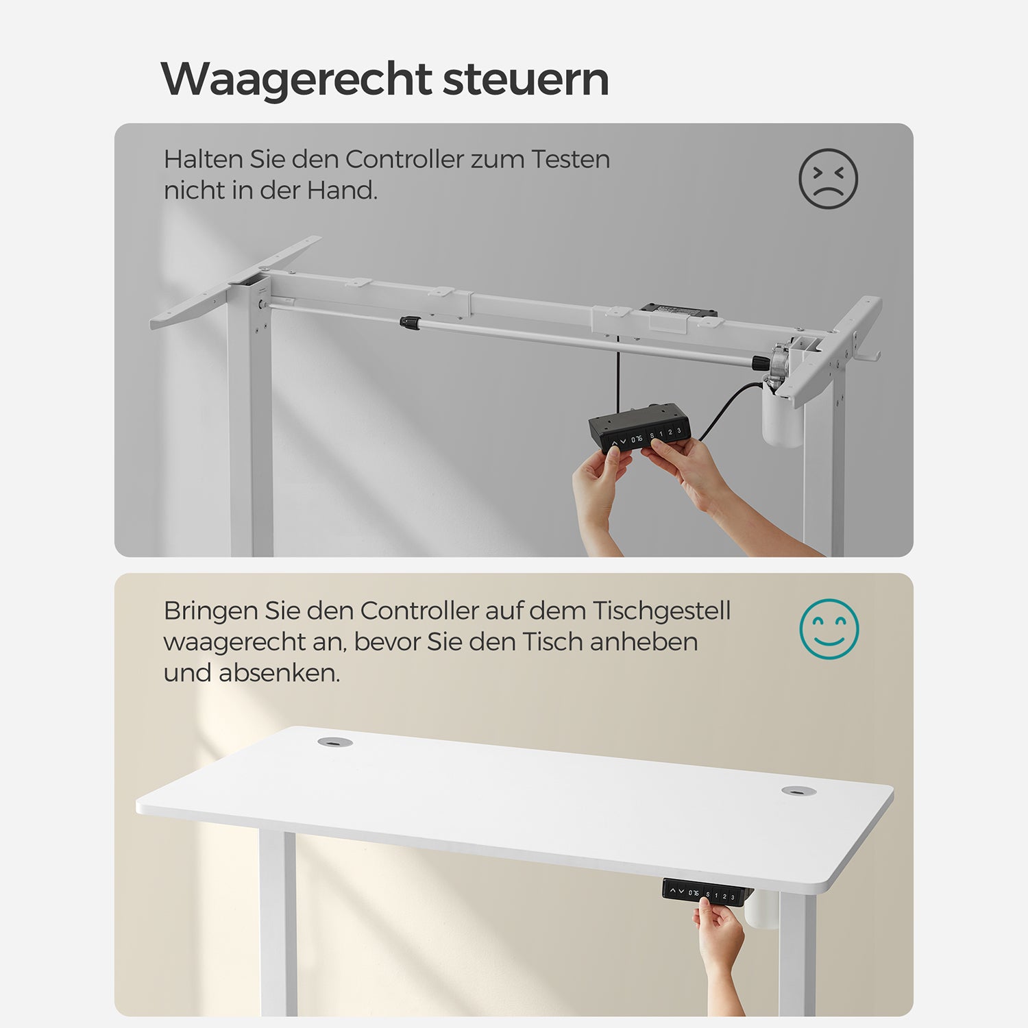 Höhenverstellbarer Schreibtisch mit Rollen