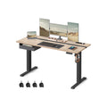 Höhenverstellbarer Schreibtisch 60 x 140 cm greige-schwarz