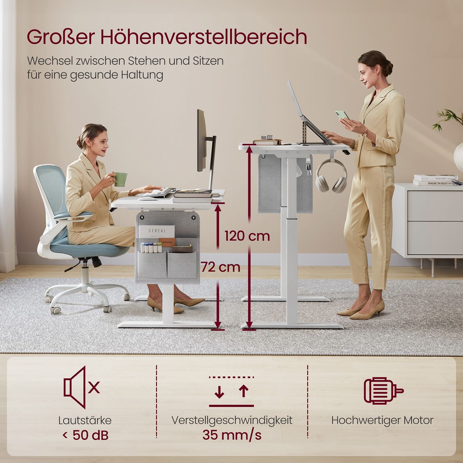 Höhenverstellbarer Schreibtisch elektrisch