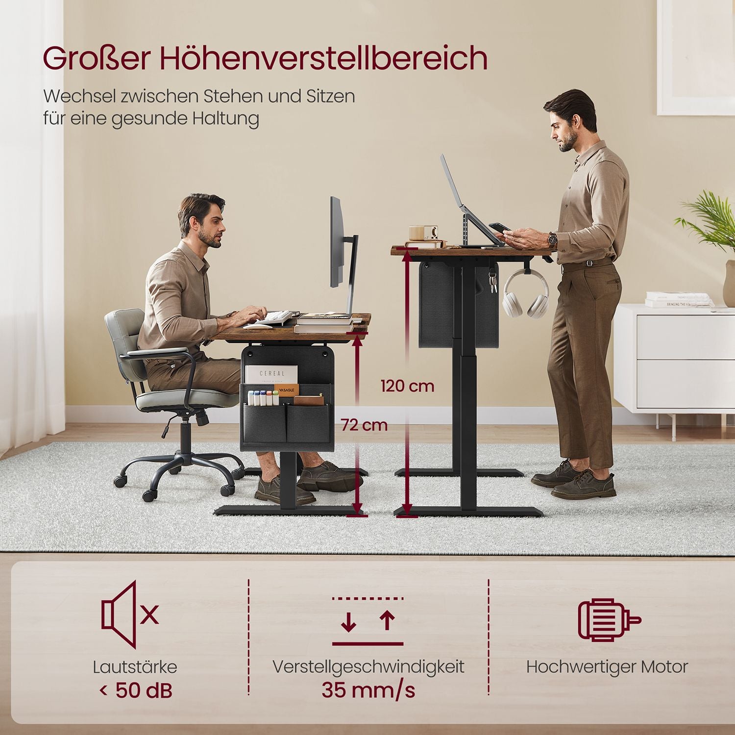Höhenverstellbarer Schreibtisch elektrisch