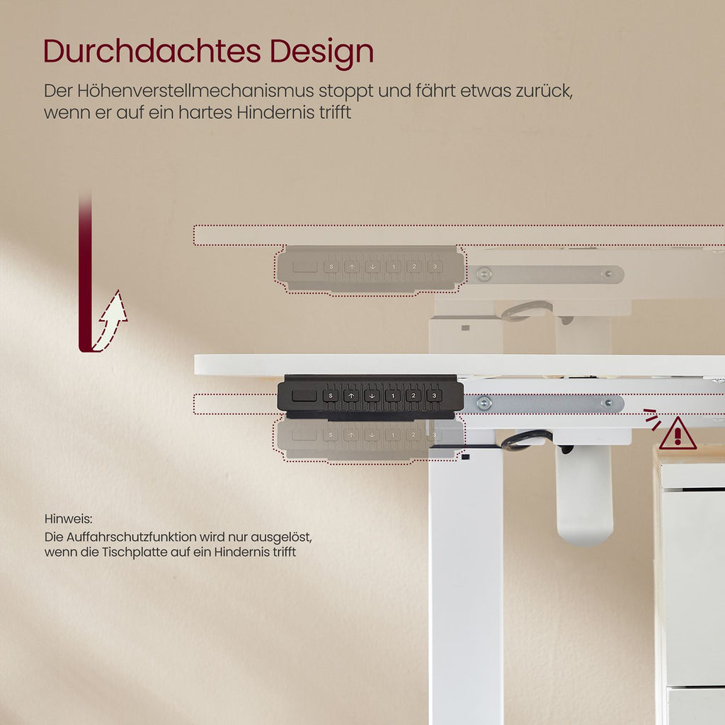 Höhenverstellbarer Schreibtisch elektrisch 60 x 140 x (72-120) cm