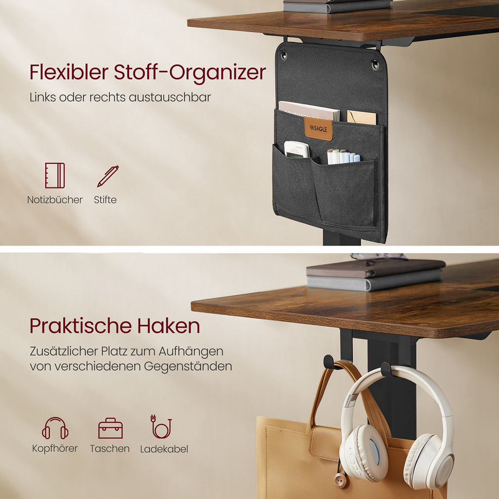 Höhenverstellbarer Schreibtisch elektrisch 60 x 140 x (72-120) cm