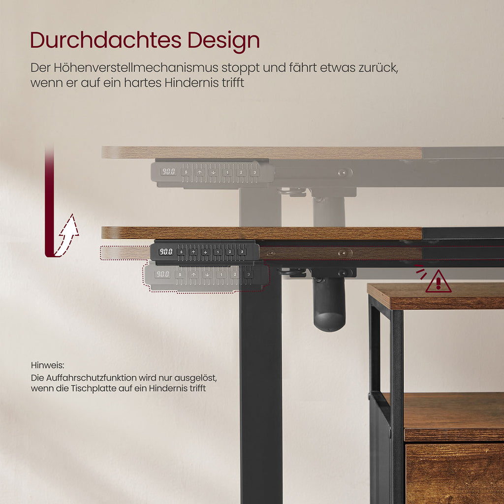 Höhenverstellbarer Schreibtisch elektrisch 60 x 140 x (72-120) cm
