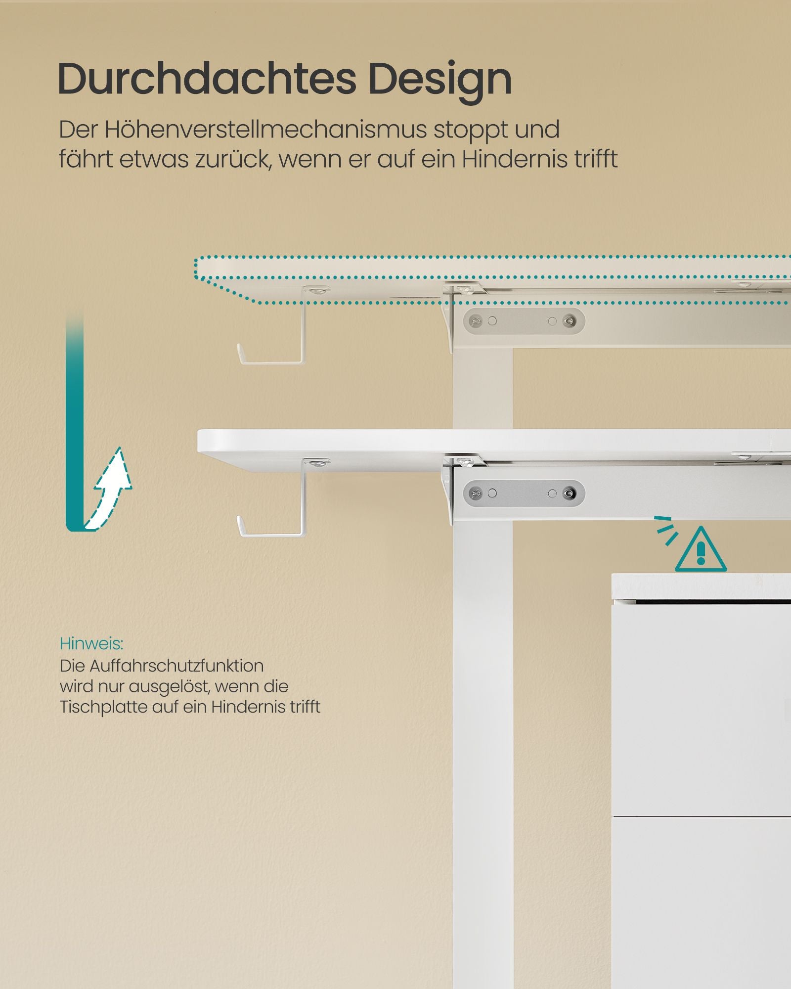 Höhenverstellbarer Schreibtisch elektrisch 60 x 110 x (72-120) cm