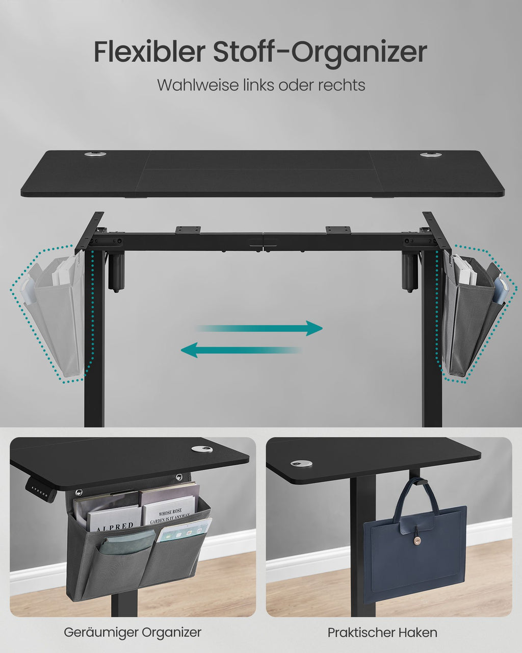 Höhenverstellbarer Schreibtisch elektrisch 60 x 120 x (72-120) cm