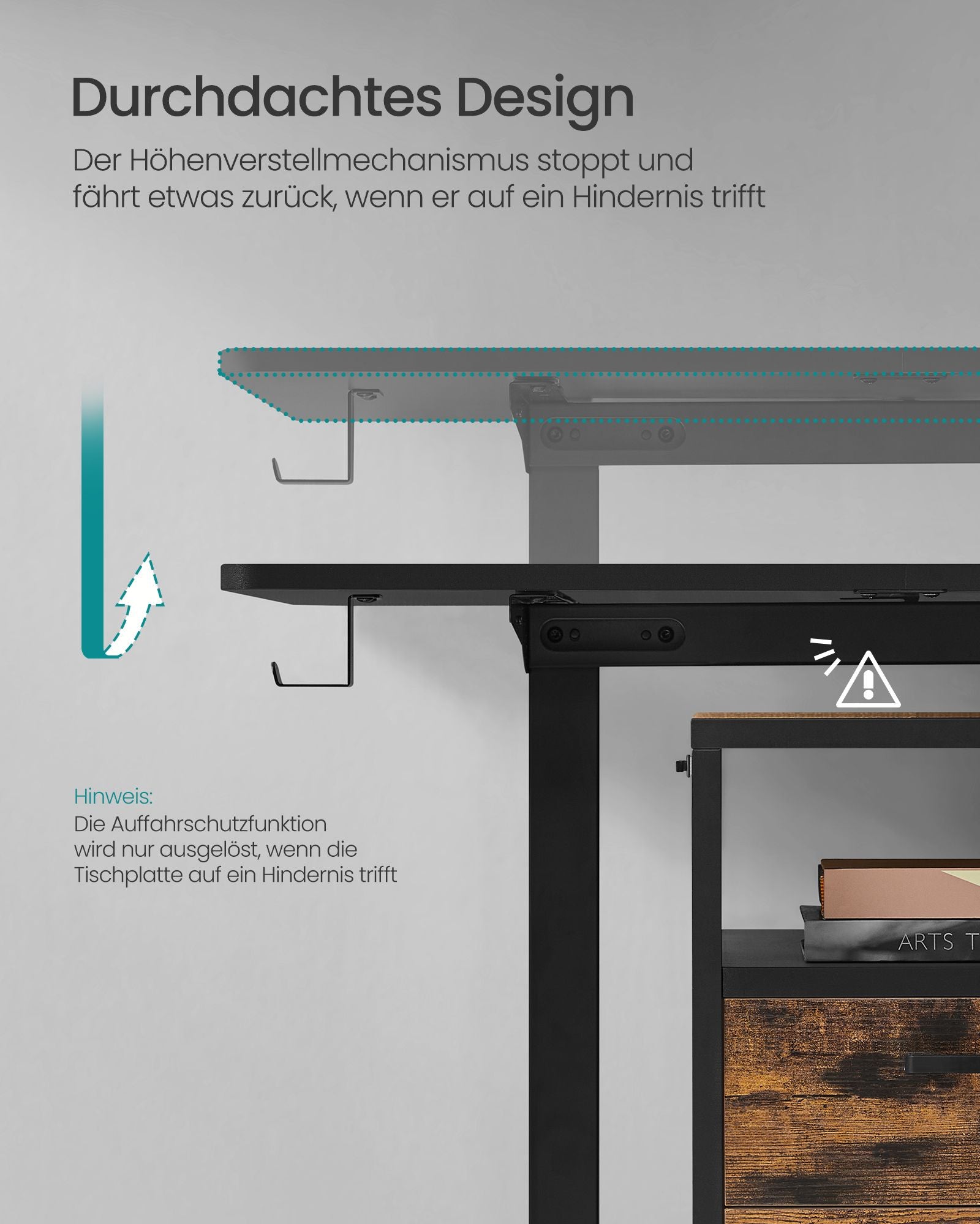 Höhenverstellbarer Schreibtisch elektrisch 60 x 120 x (72-120) cm