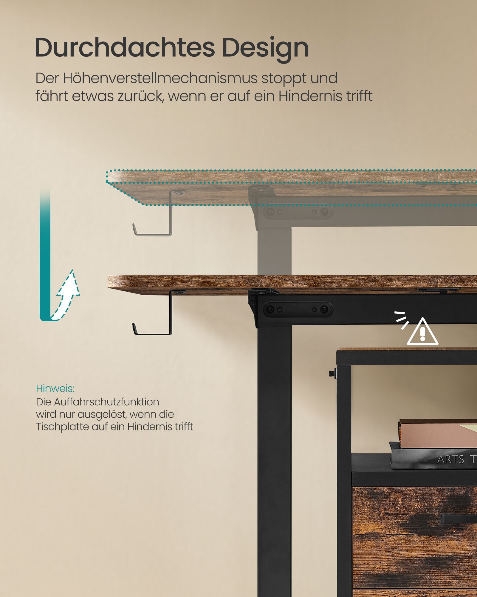 Höhenverstellbarer Schreibtisch elektrisch 60 x 120 x (72-120) cm